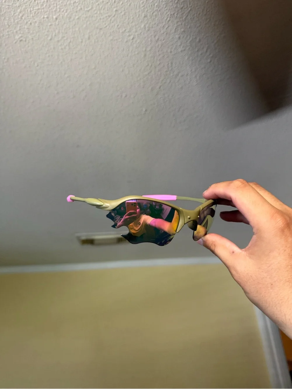 Olive Green and Pink Sport Sunglasses - Unknown Brand Oakley